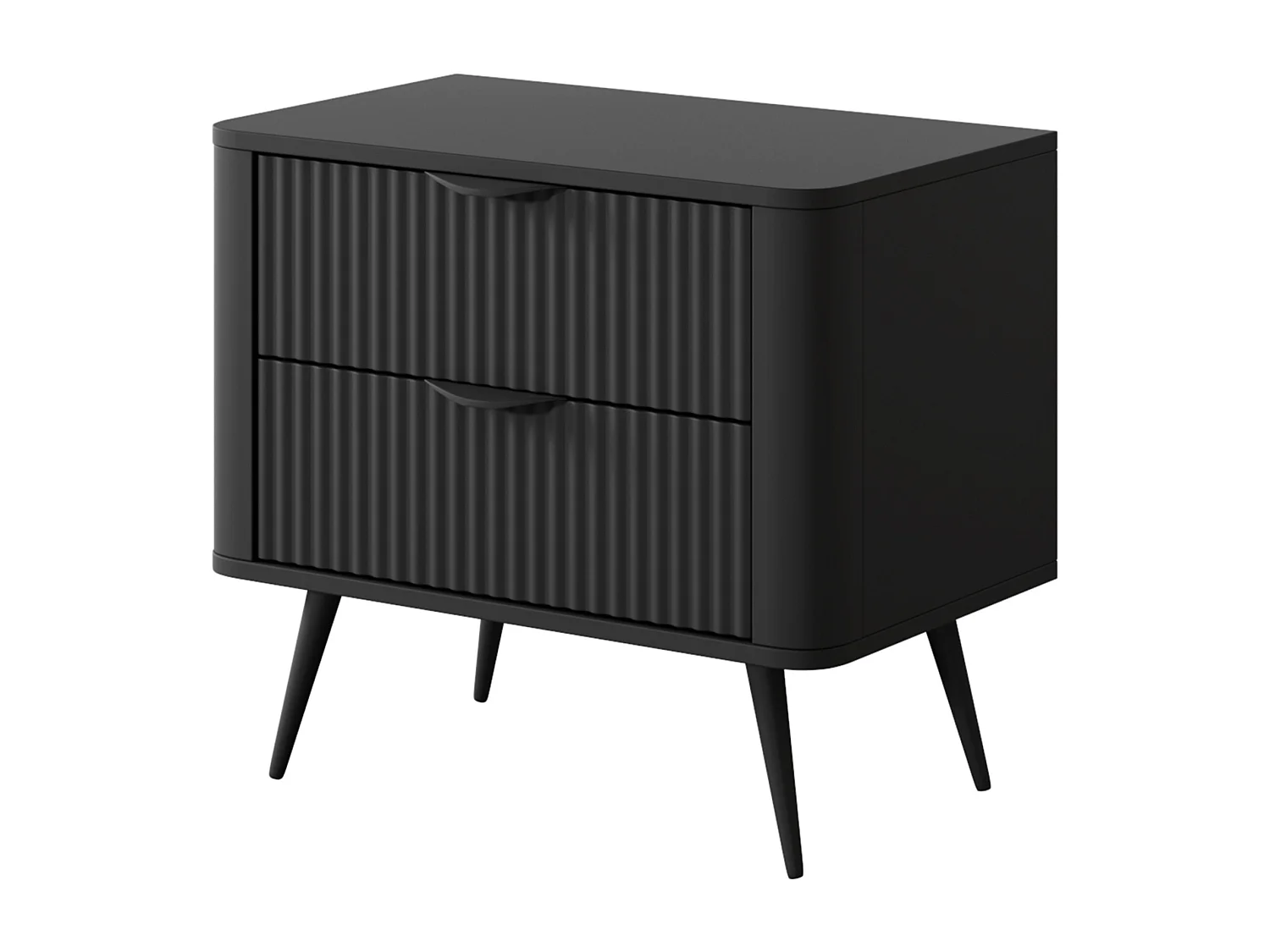 AX LIVING Nachttisch schwarz modern Vespasia 63,2 x 55,3 x 38 cm