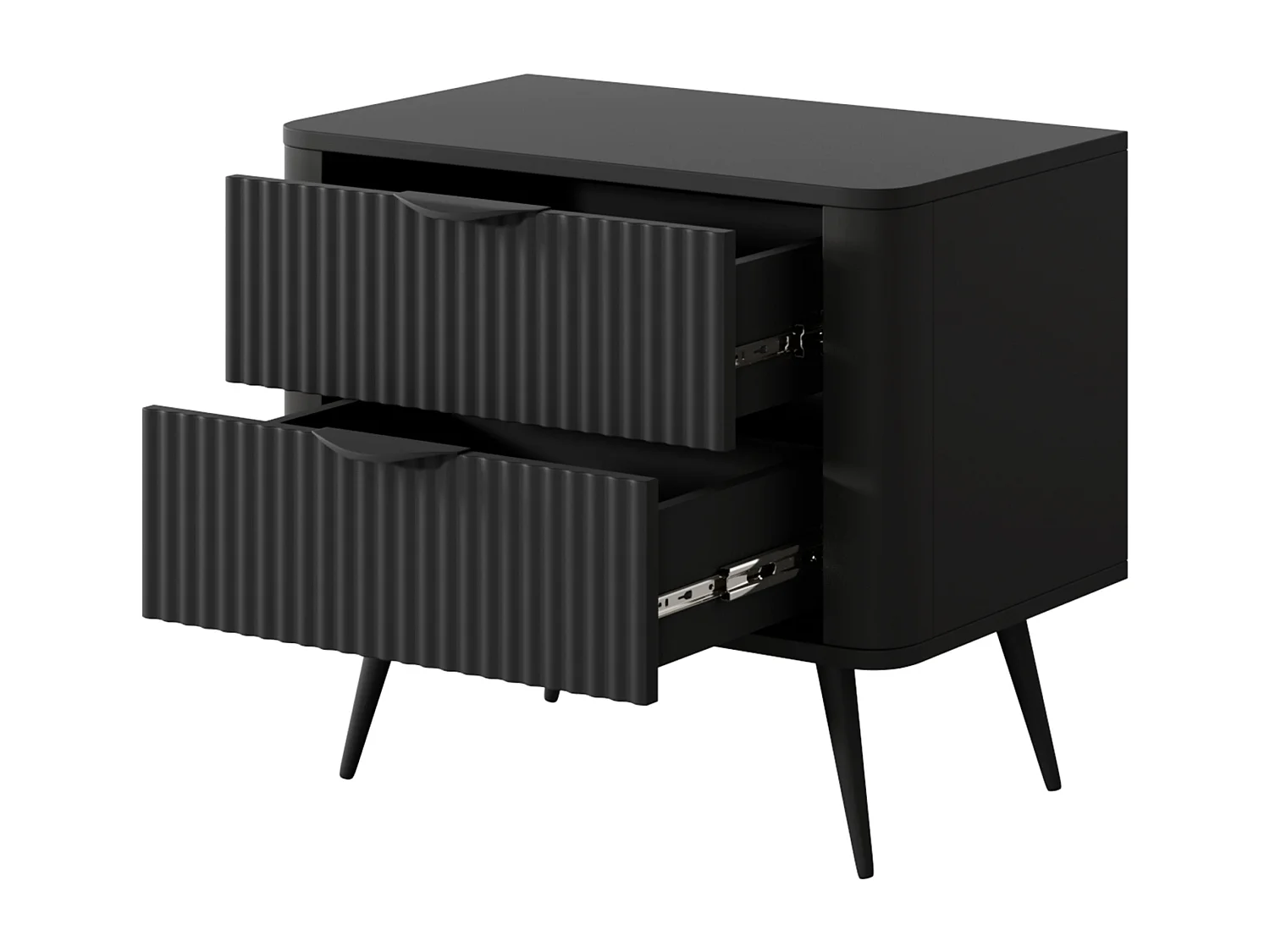 AX LIVING Nachttisch schwarz modern Vespasia 63,2 x 55,3 x 38 cm