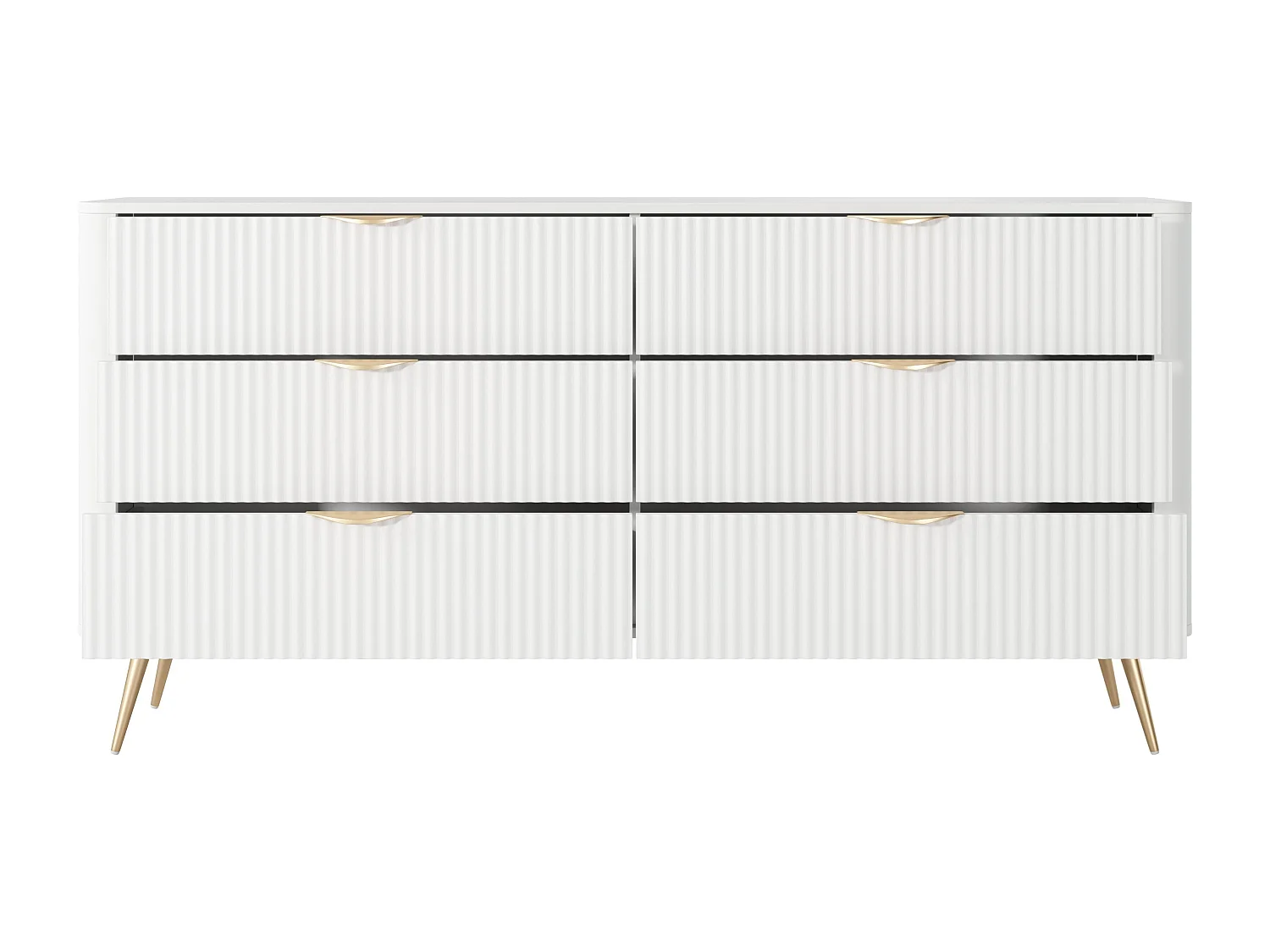 AX LIVING Kommode Weiß mit Schubladen Vespasia 163 6S - 163,2cm breit