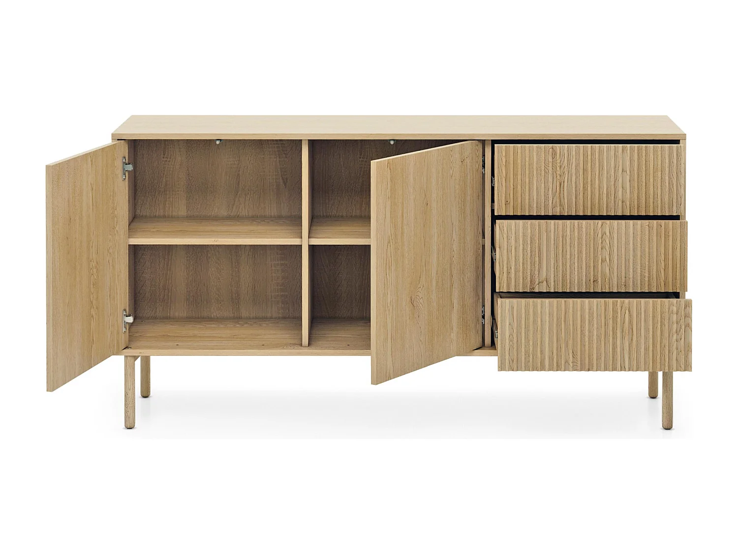 AX LIVING Sideboard Trentinis 153 2T3S Kommode mit Türen 153,5cm Braun