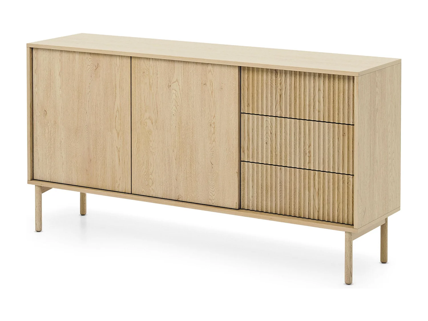 AX LIVING Sideboard Trentinis 153 2T3S Kommode mit Türen 153,5cm Braun