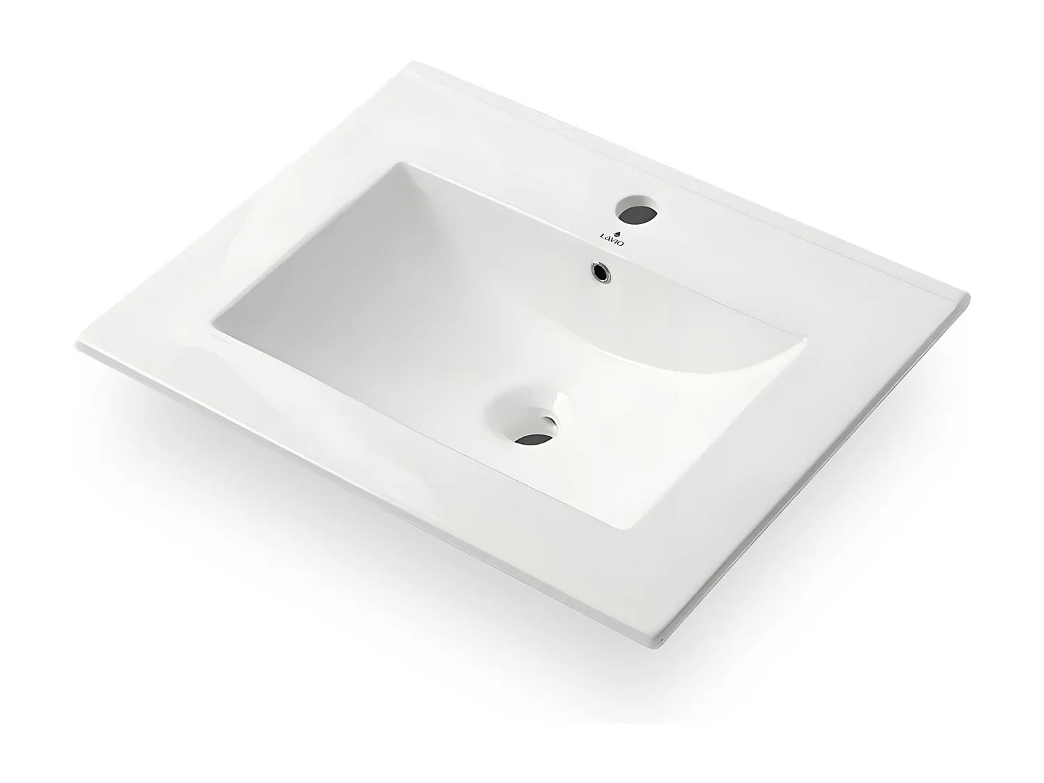 Rechthoekige Wastafel NORDIS Keramiek 61 cm Wit