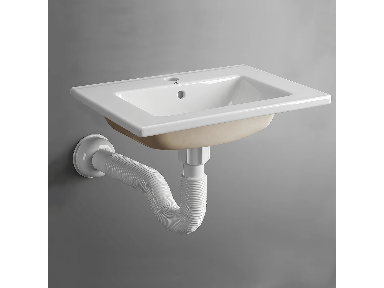 Rechthoekige Wastafel NORDIS Keramiek 61 cm Wit