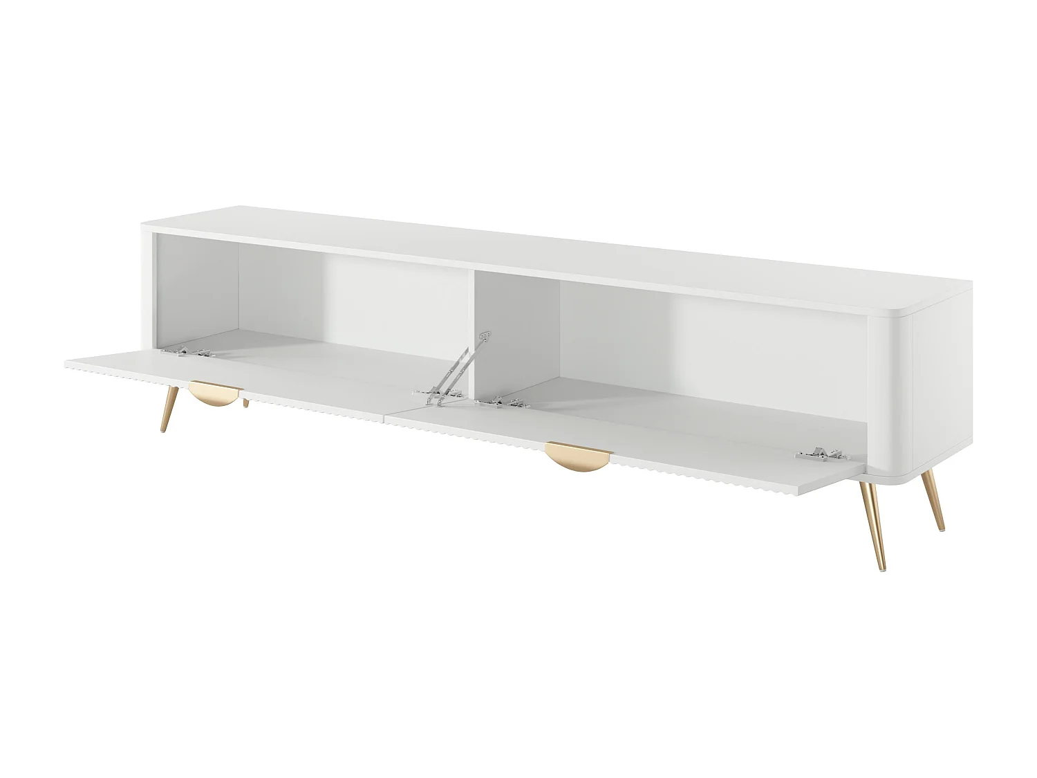 AX LIVING Eleganter TV Lowboard modern Weiß Vespasia 200 2T – 200 cm
