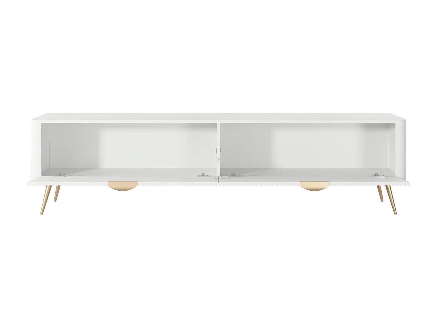 AX LIVING Eleganter TV Lowboard modern Weiß Vespasia 200 2T – 200 cm