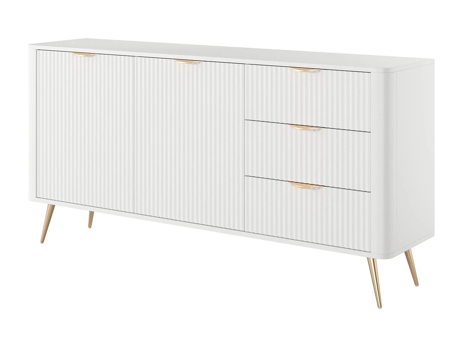 AX LIVING Kleider Kommode Vespasia 163 2T3S 163,2cm Weiß XXL Sideboard
