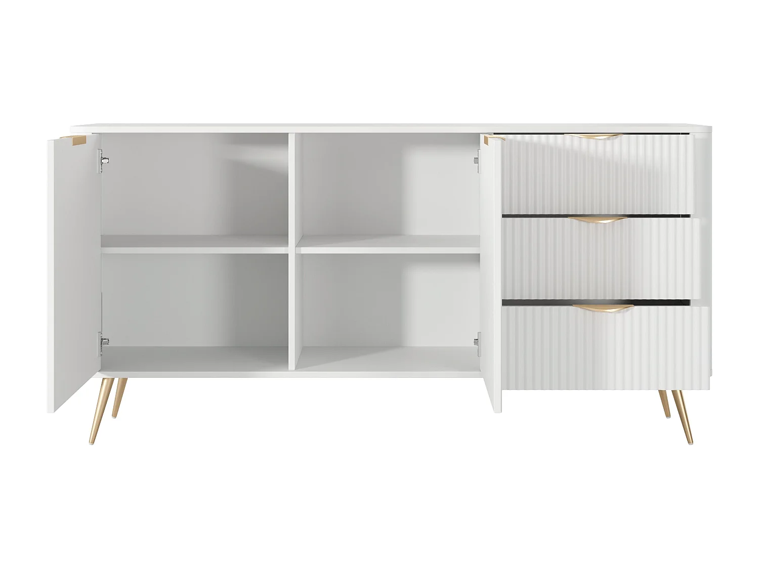 AX LIVING Kleider Kommode Vespasia 163 2T3S 163,2cm Weiß XXL Sideboard