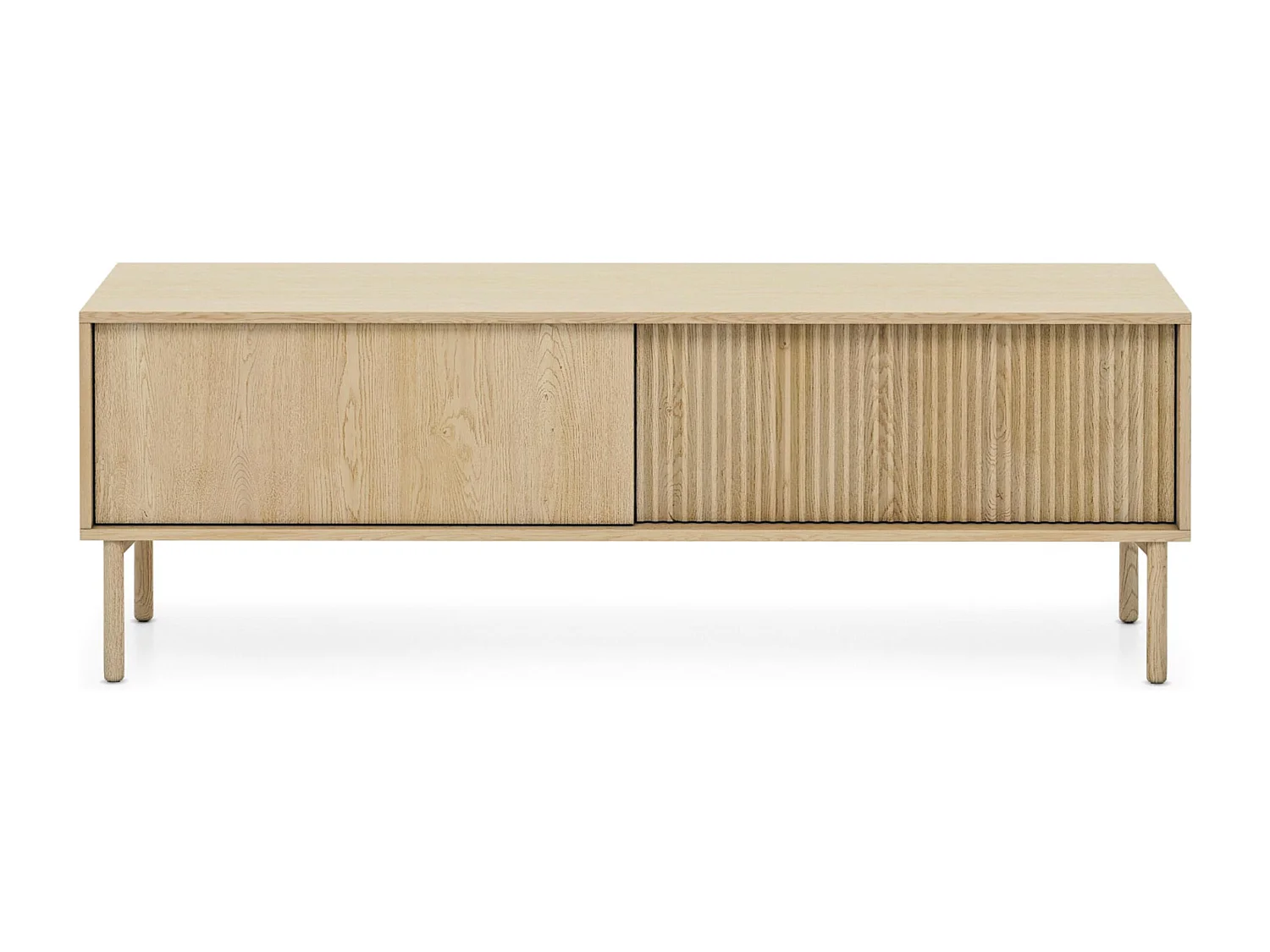 AX LIVING Lowboard Braun Trentinis TV Tisch 153,5cm modern geriffeltes