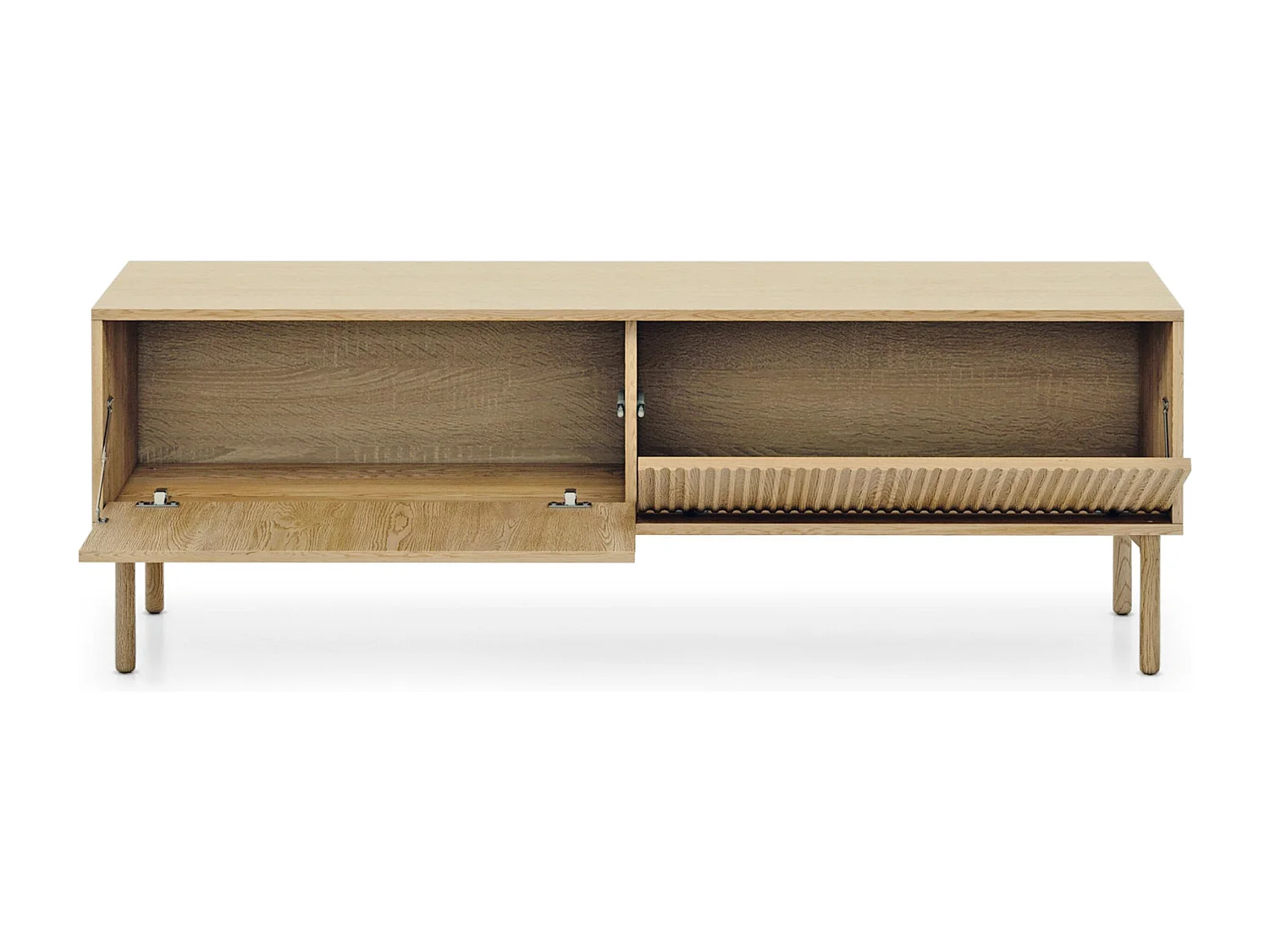 AX LIVING Lowboard Braun Trentinis TV Tisch 153,5cm modern geriffeltes