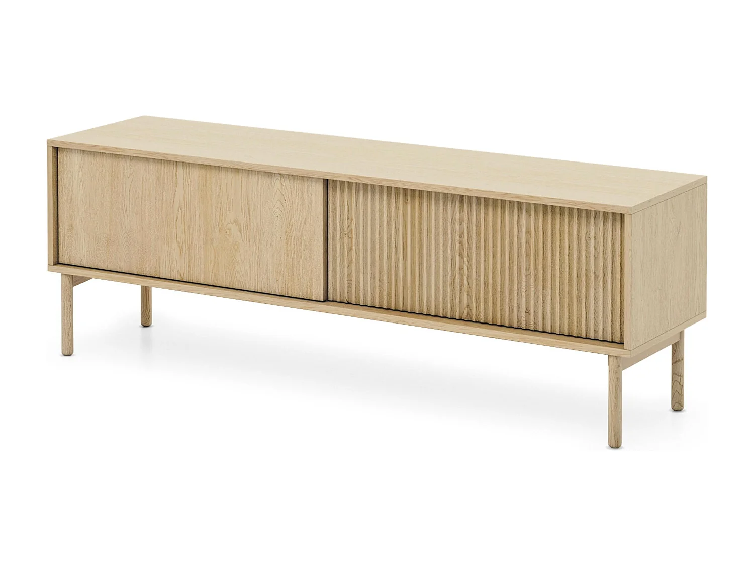 AX LIVING Lowboard Braun Trentinis TV Tisch 153,5cm modern geriffeltes