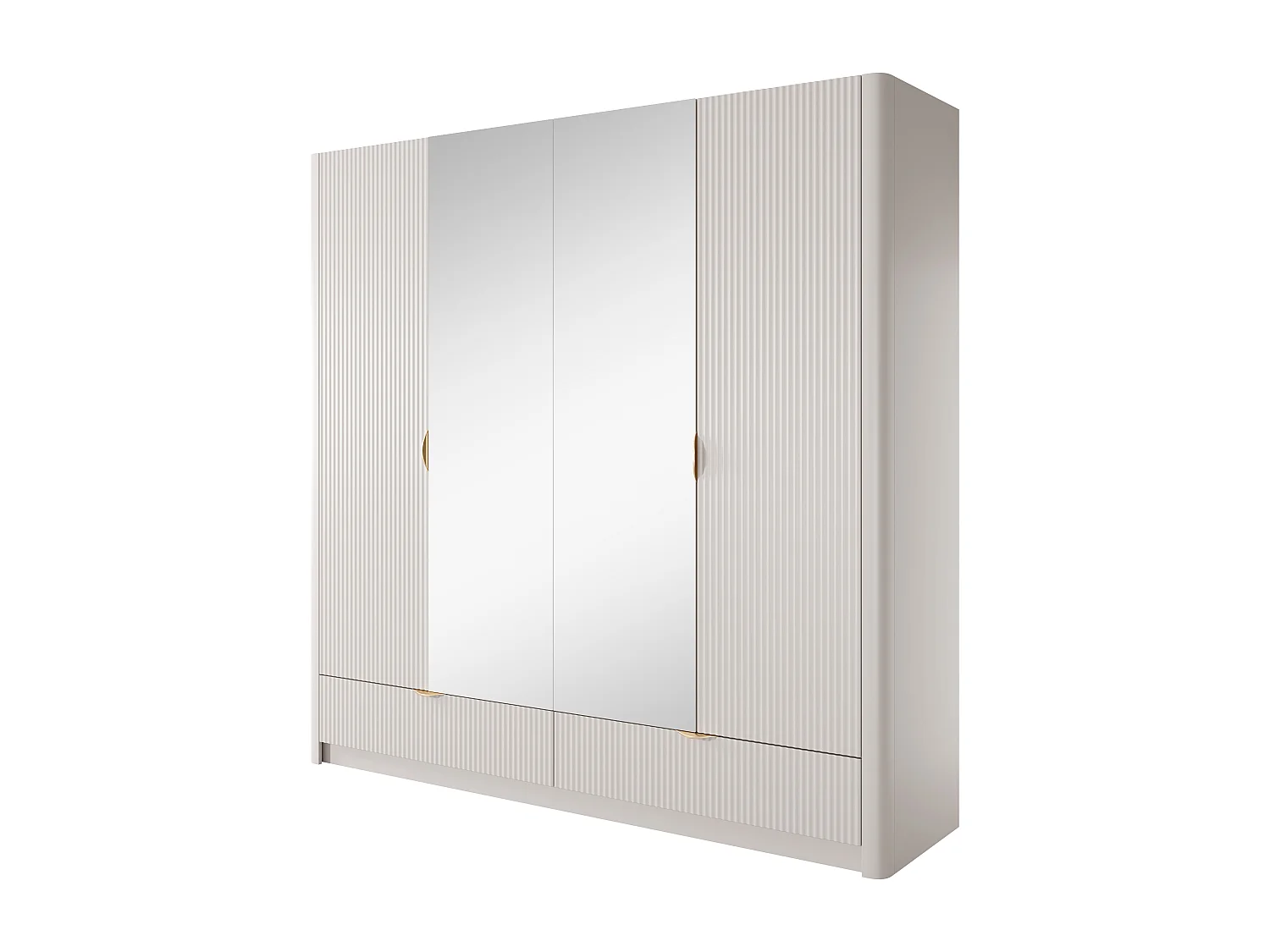 AX LIVING Grande armoire de rangement moderne beige Vespasia 213 cm