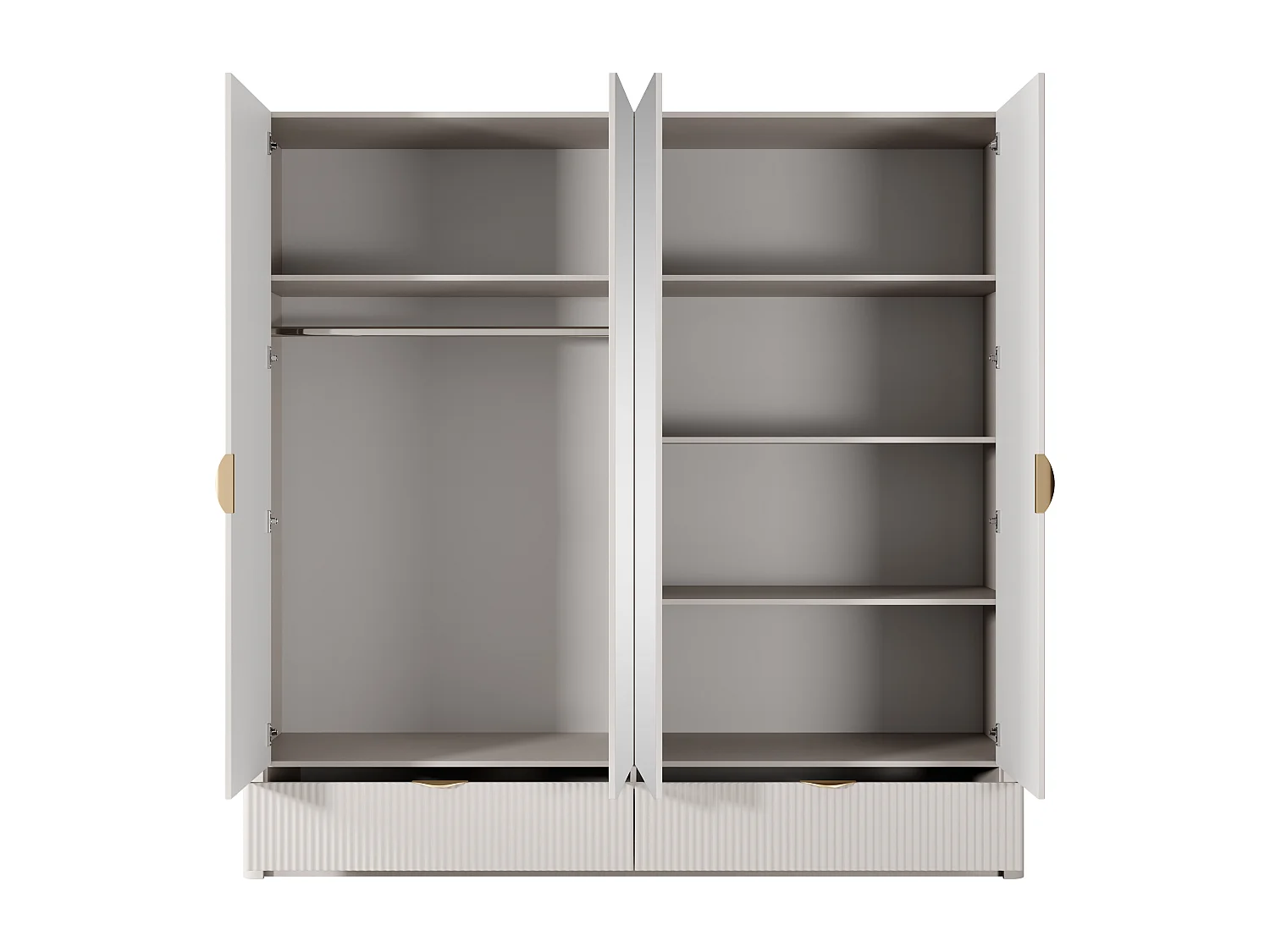 AX LIVING Grande armoire de rangement moderne beige Vespasia 213 cm