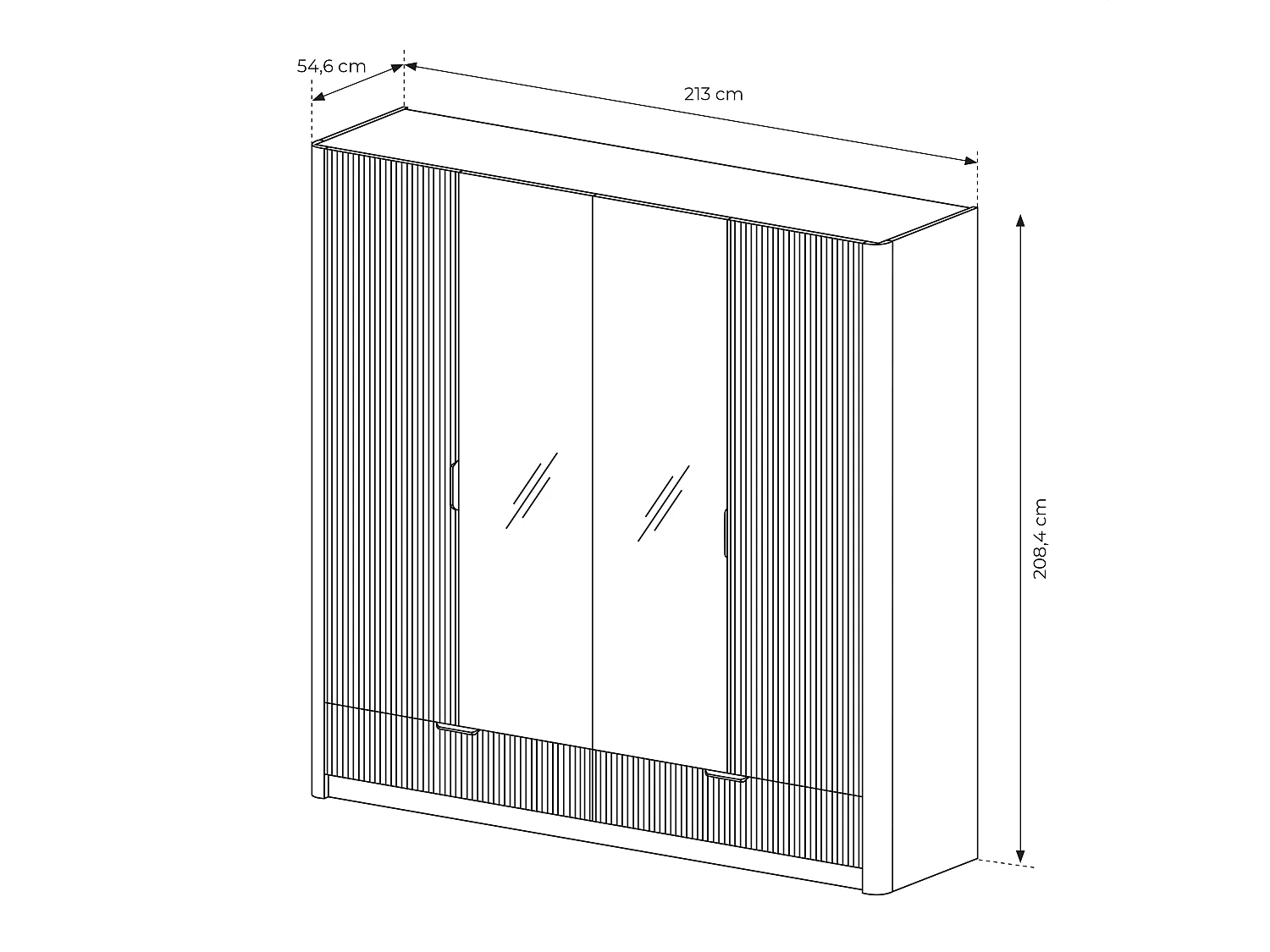 AX LIVING Grande armoire de rangement moderne beige Vespasia 213 cm
