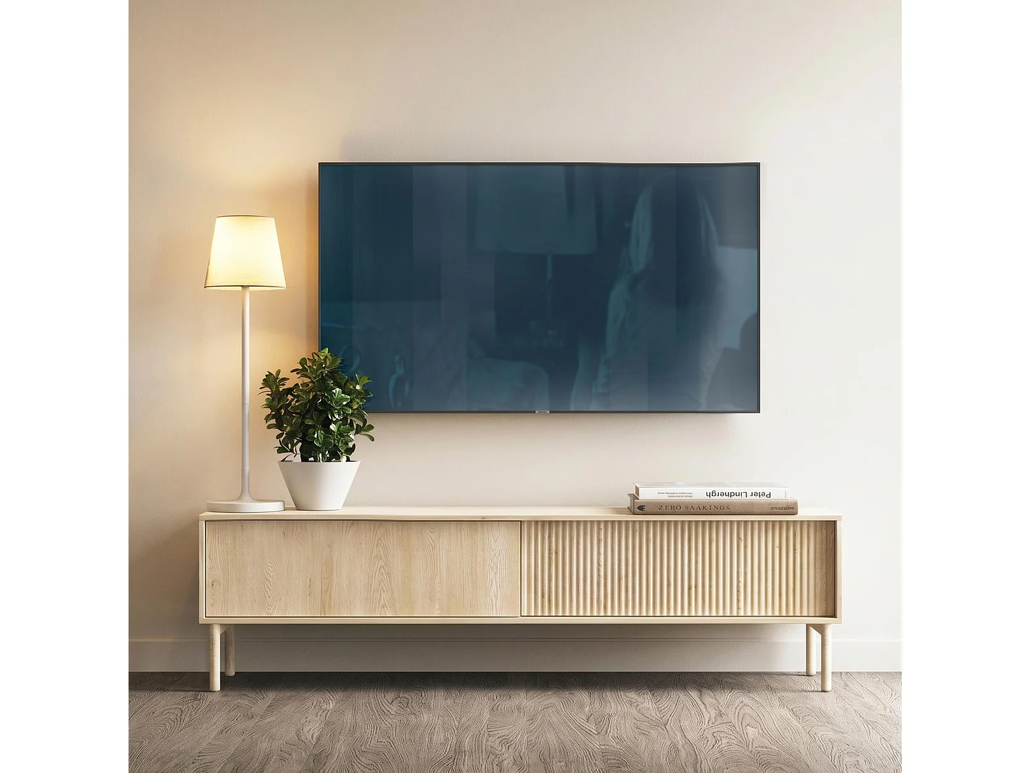 AX LIVING Trentinis 187 2T3S Braun große Kommode 187,1 cm, geriffelte