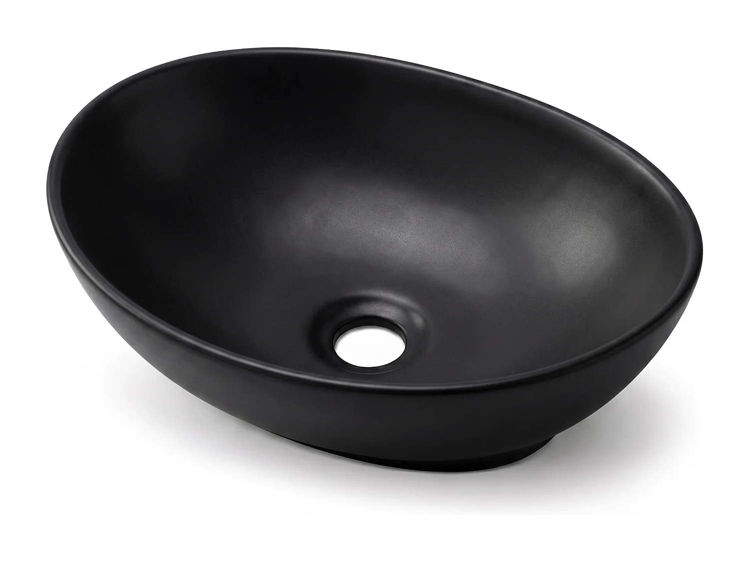 Opzetwastafel Ovaal OVALIS Keramiek 41 cm Matzwart