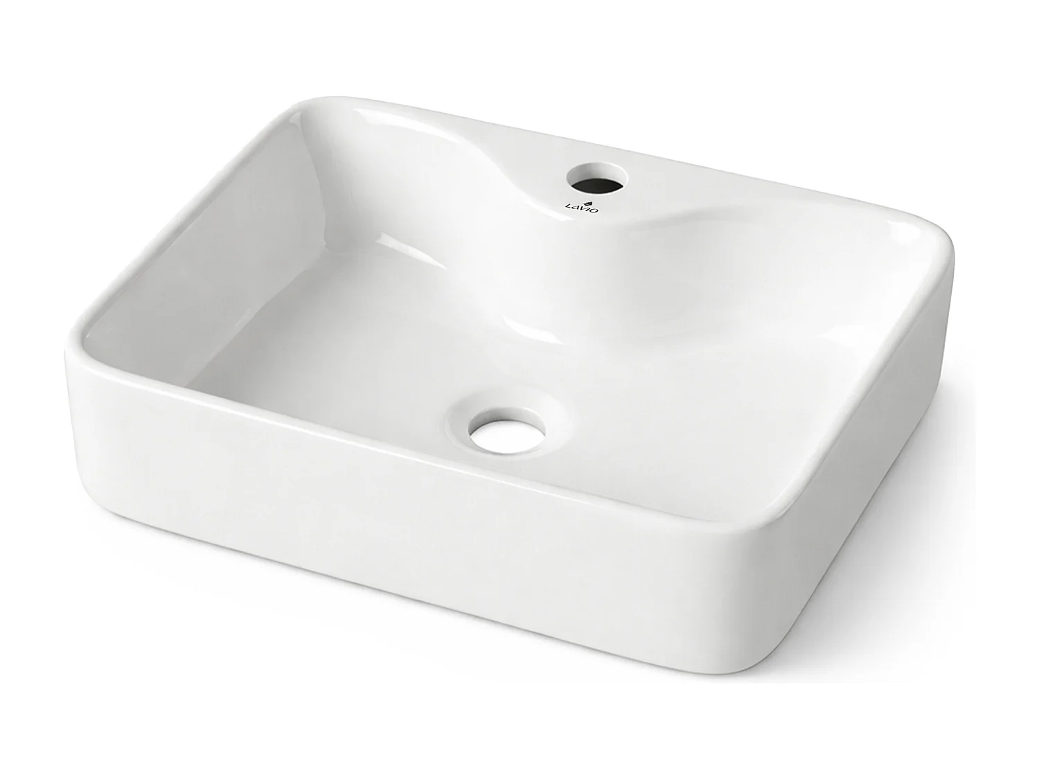 Opzetwastafel Rechthoekig AURA Keramiek 47 cm Wit
