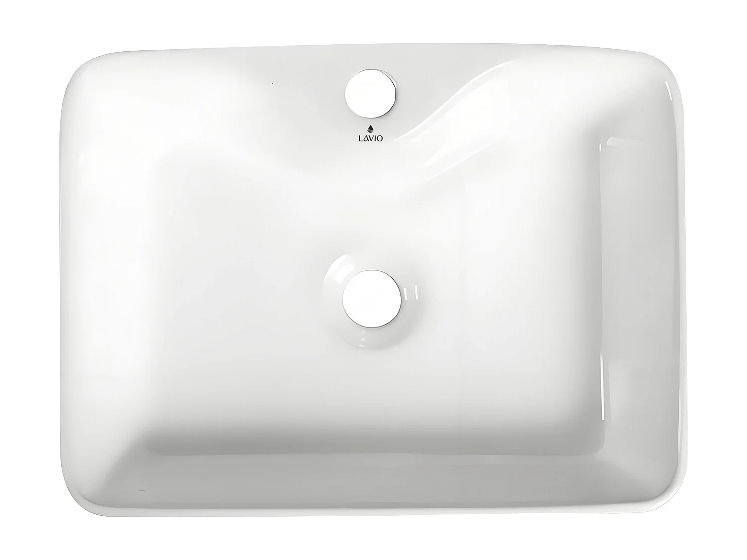 Opzetwastafel Rechthoekig AURA Keramiek 47 cm Wit