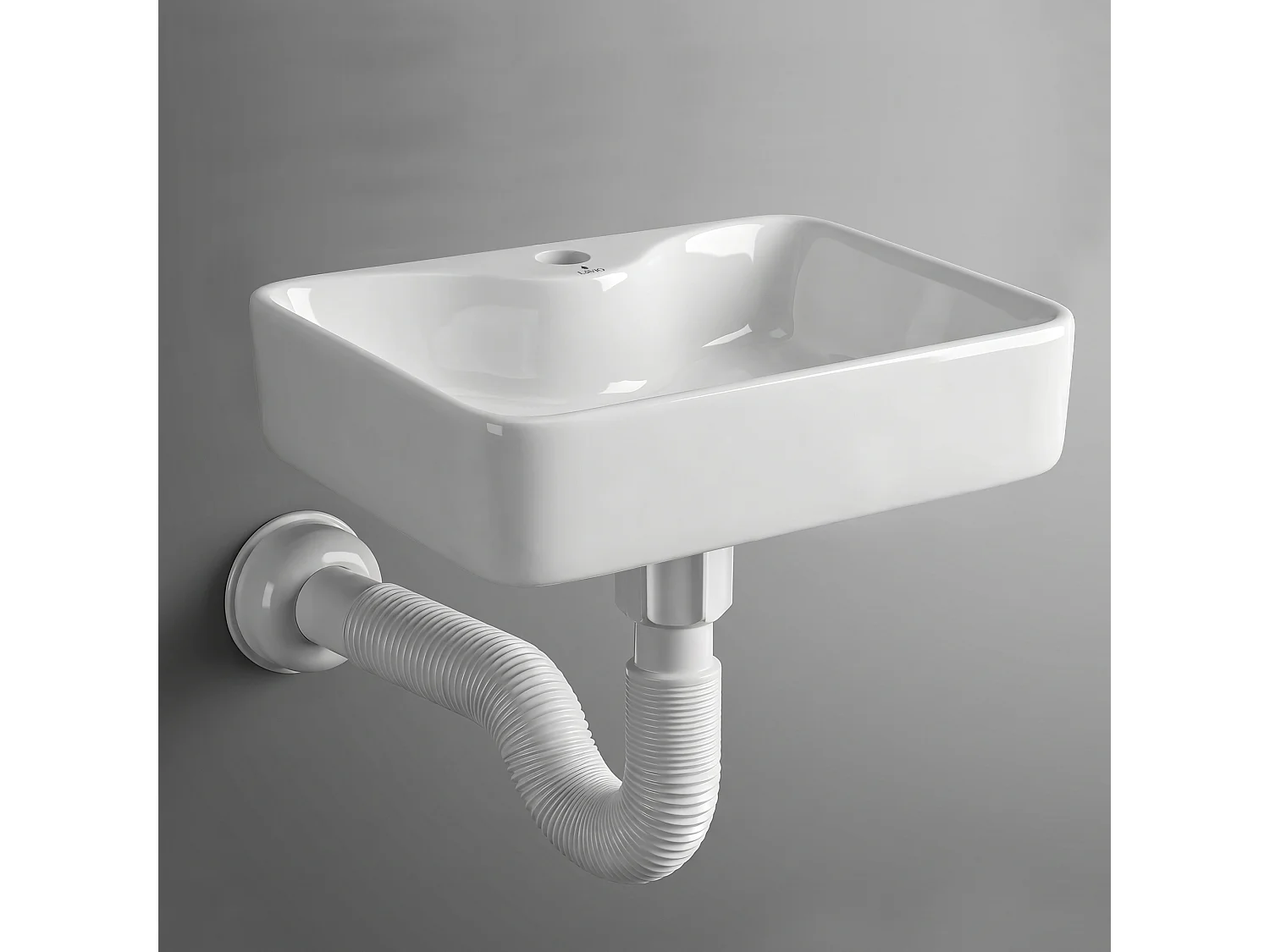 Opzetwastafel Rechthoekig AURA Keramiek 47 cm Wit
