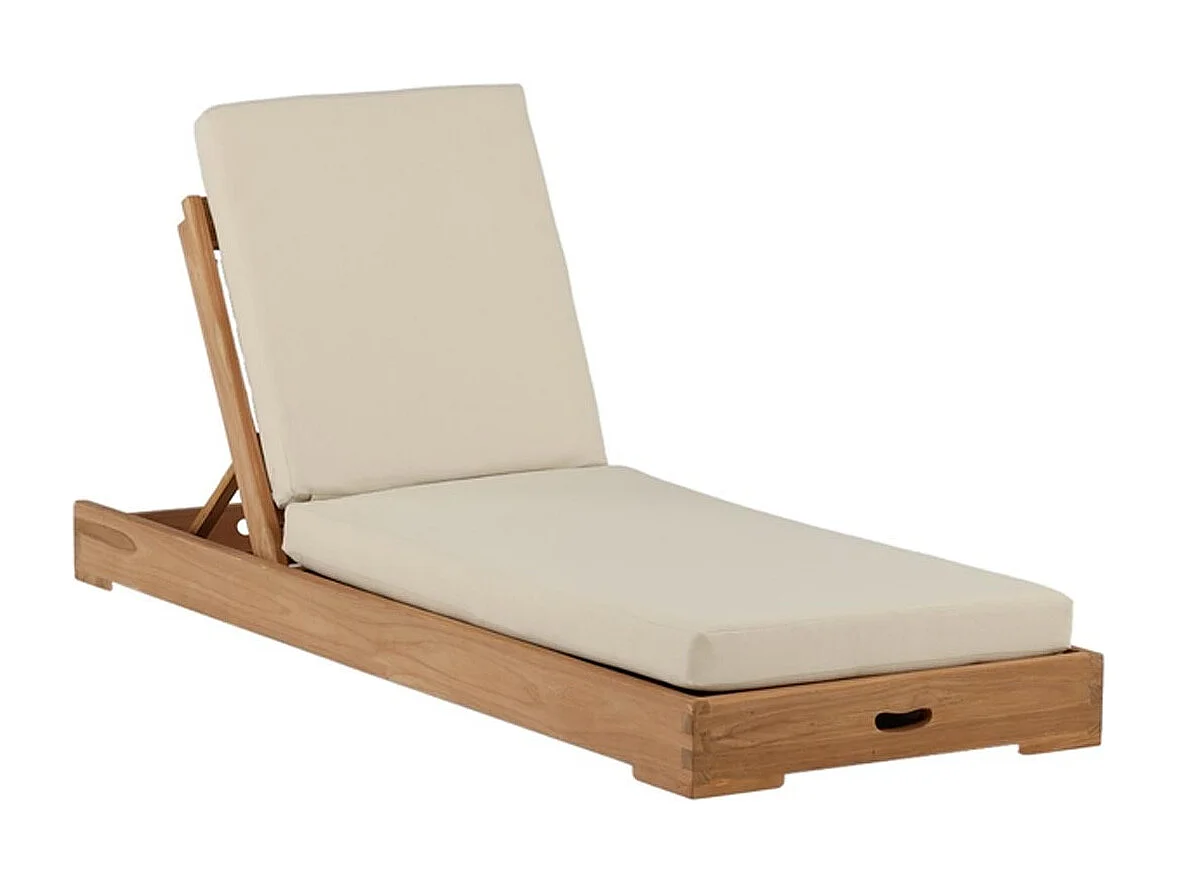 Bain de Soleil en Teck "Kenya" 200cm Naturel & Beige