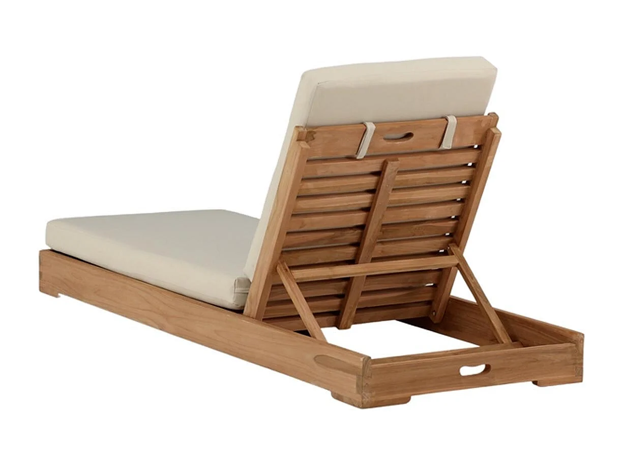 Bain de Soleil en Teck "Kenya" 200cm Naturel & Beige