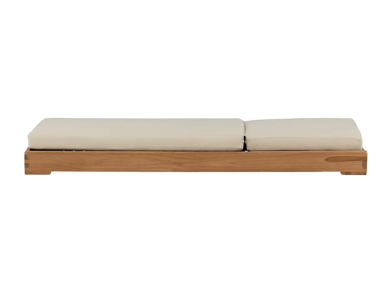 Bain de Soleil en Teck "Kenya" 200cm Naturel & Beige