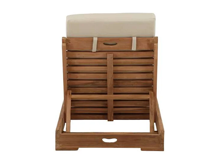 Bain de Soleil en Teck "Kenya" 200cm Naturel & Beige
