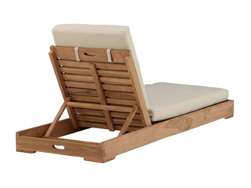 Bain de Soleil en Teck "Kenya" 200cm Naturel & Beige