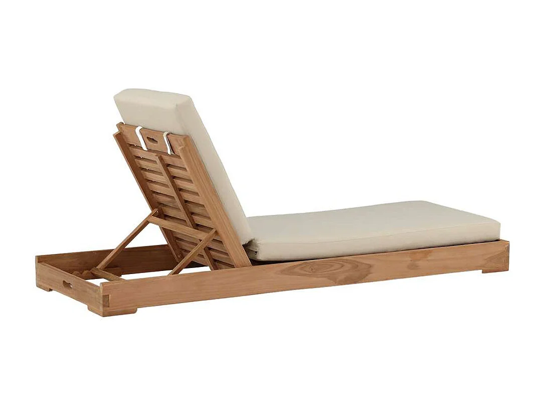 Bain de Soleil en Teck "Kenya" 200cm Naturel & Beige