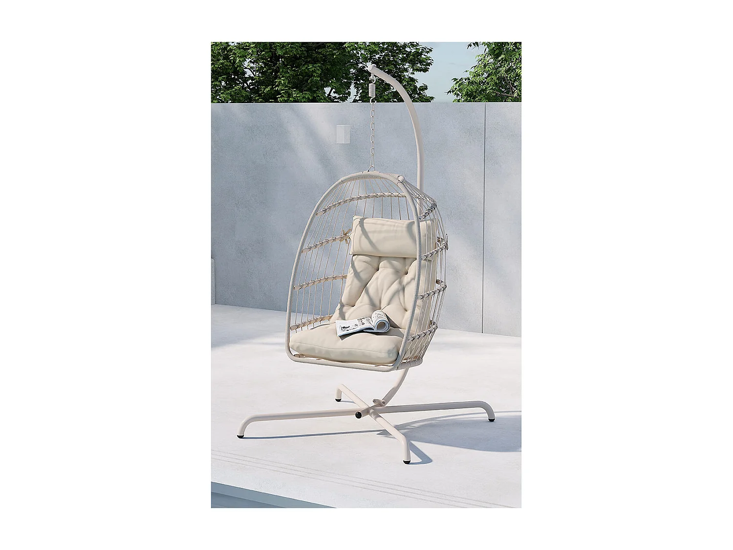 Fauteuil Suspendu "Trezza" 198cm Beige