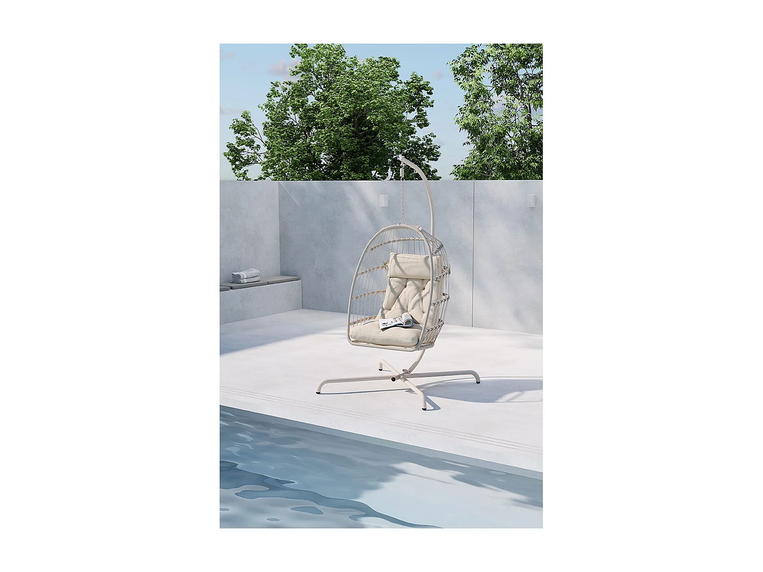 Fauteuil Suspendu "Trezza" 198cm Beige