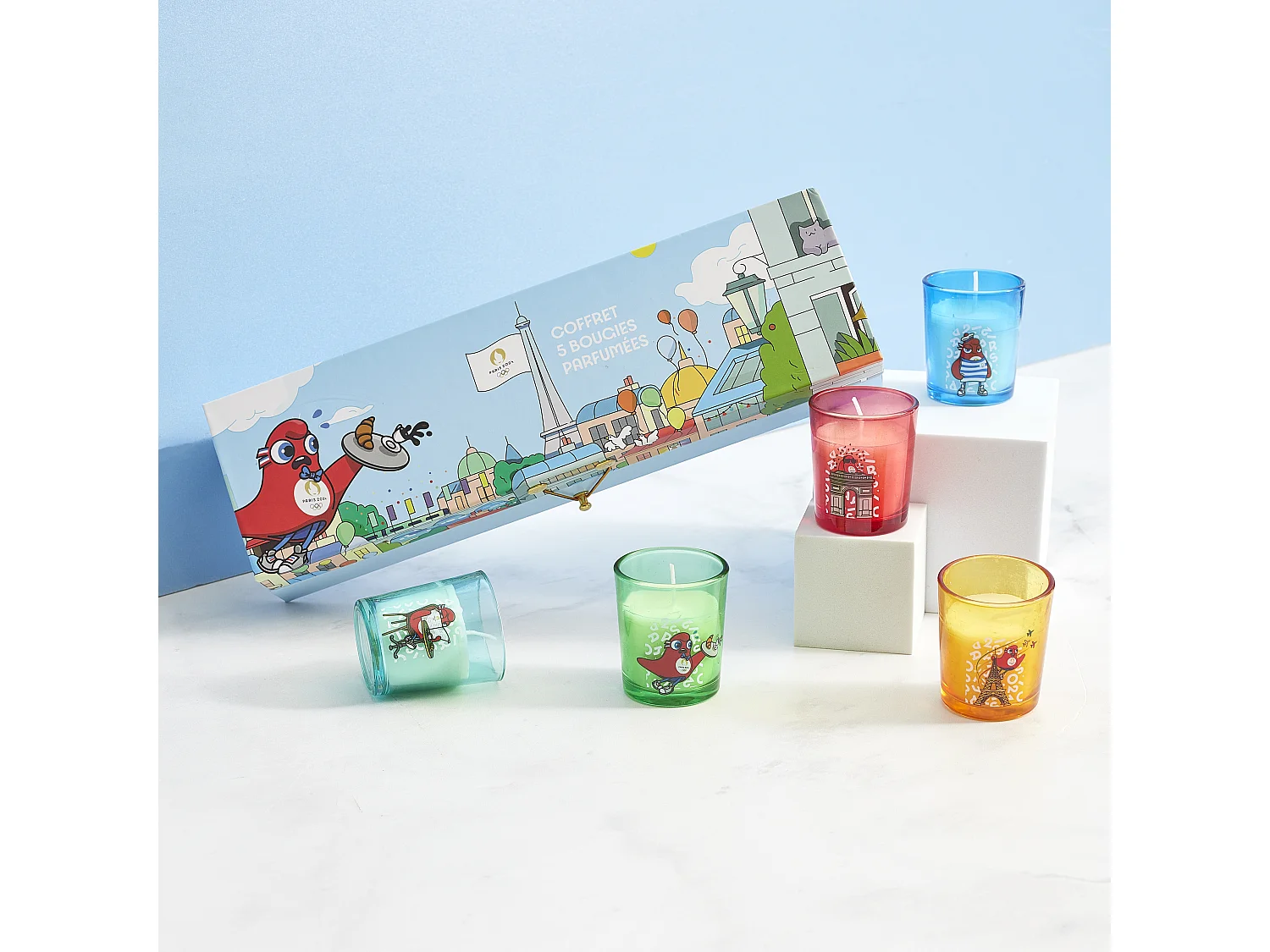 Bougie Mascotte A La Francaise X5 En Coffret2 Multicolore