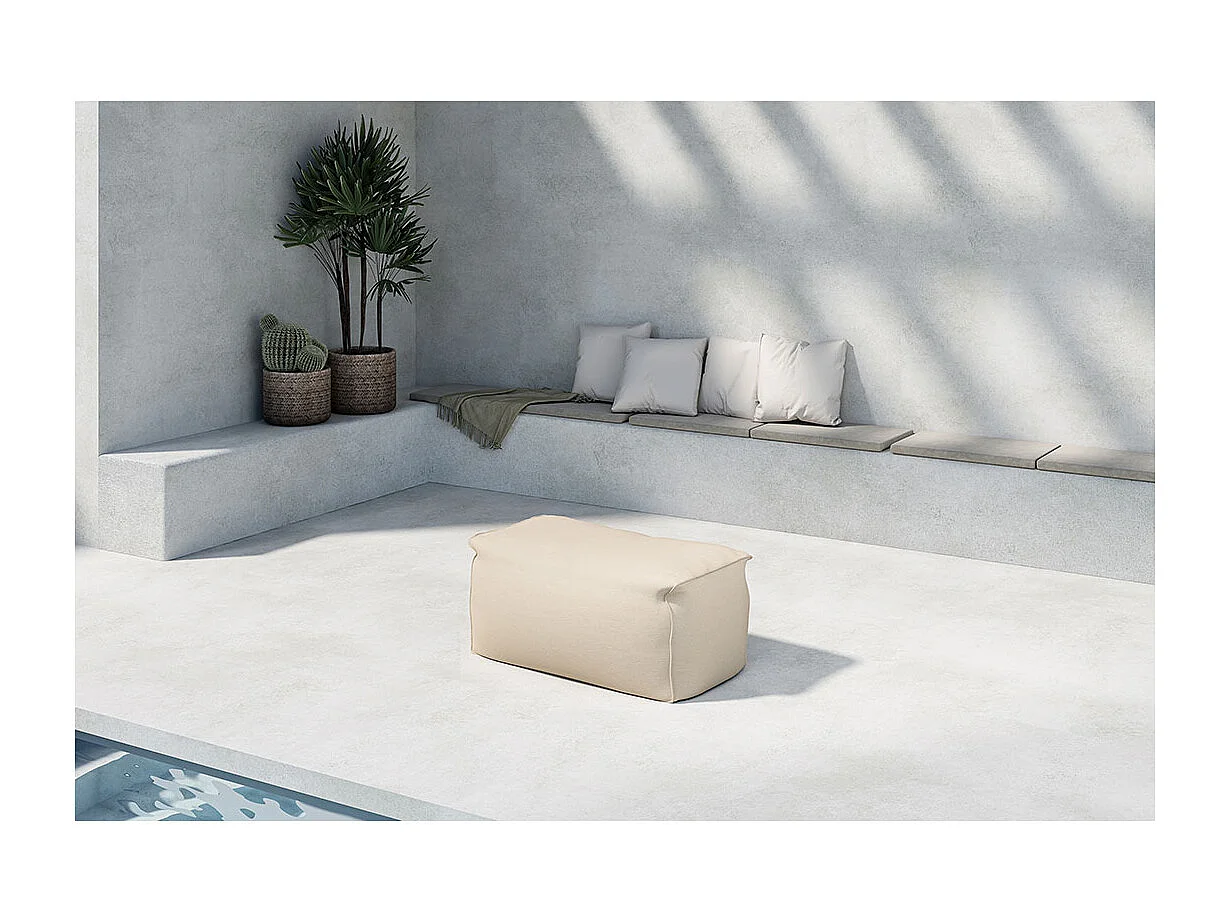 Pouf de Jardin en Tissu "Redang" 75cm Beige