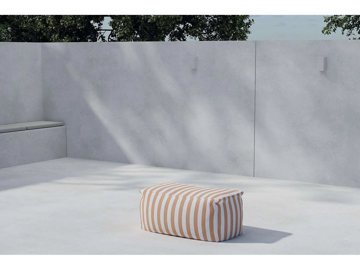 Pouf de Jardin en Tissu "Redang" 75cm Orange