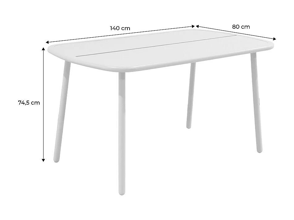 Table de jardin aluminium 4-6 places kaki - Avelia