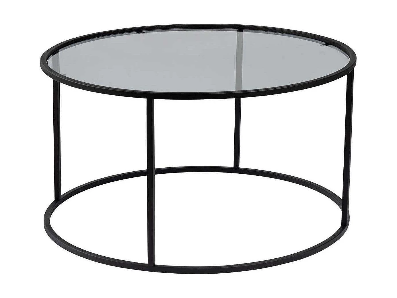 Runder Couchtisch aus Rauchglas modernes Design Aurum 80