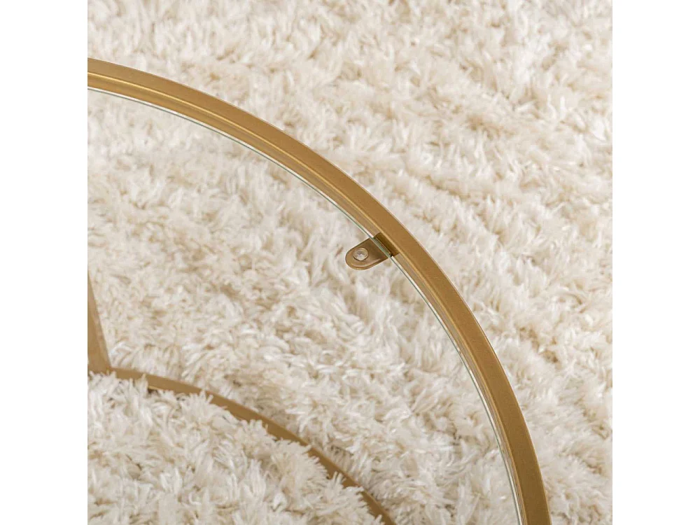 Runder Couchtisch aus Rauchglas modernes Design Aurum 80