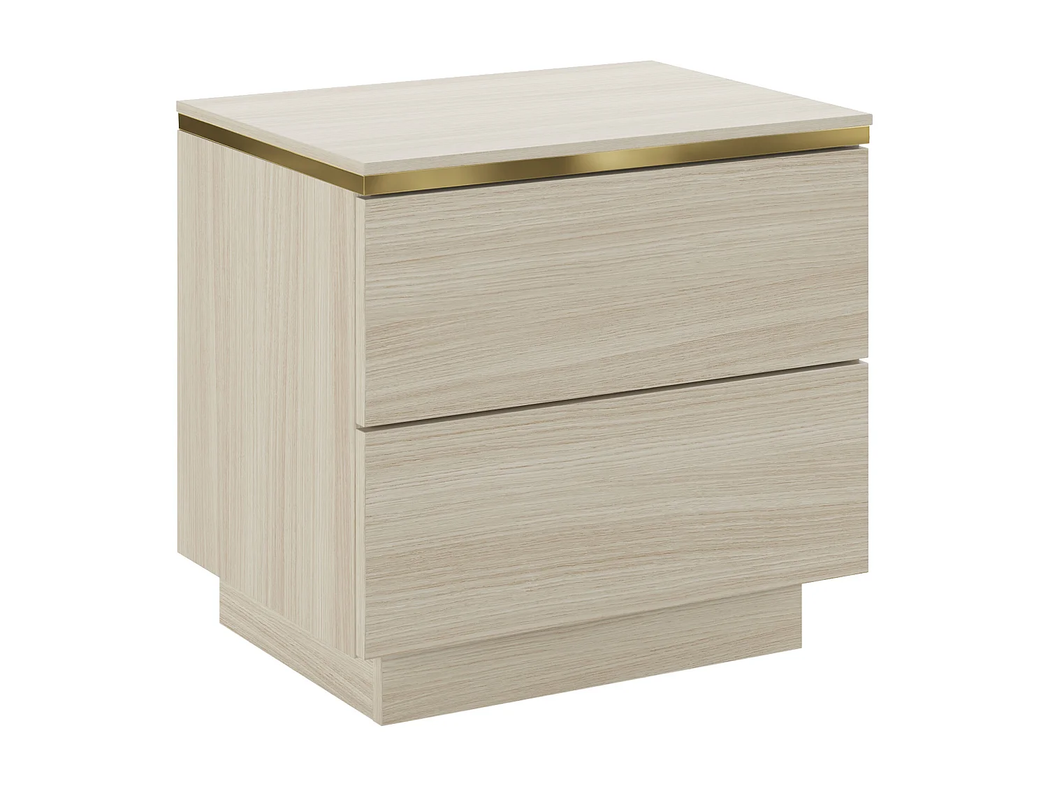 Table de chevet avec 2 tiroirs - Coloris : Naturel et doré - VUKIA