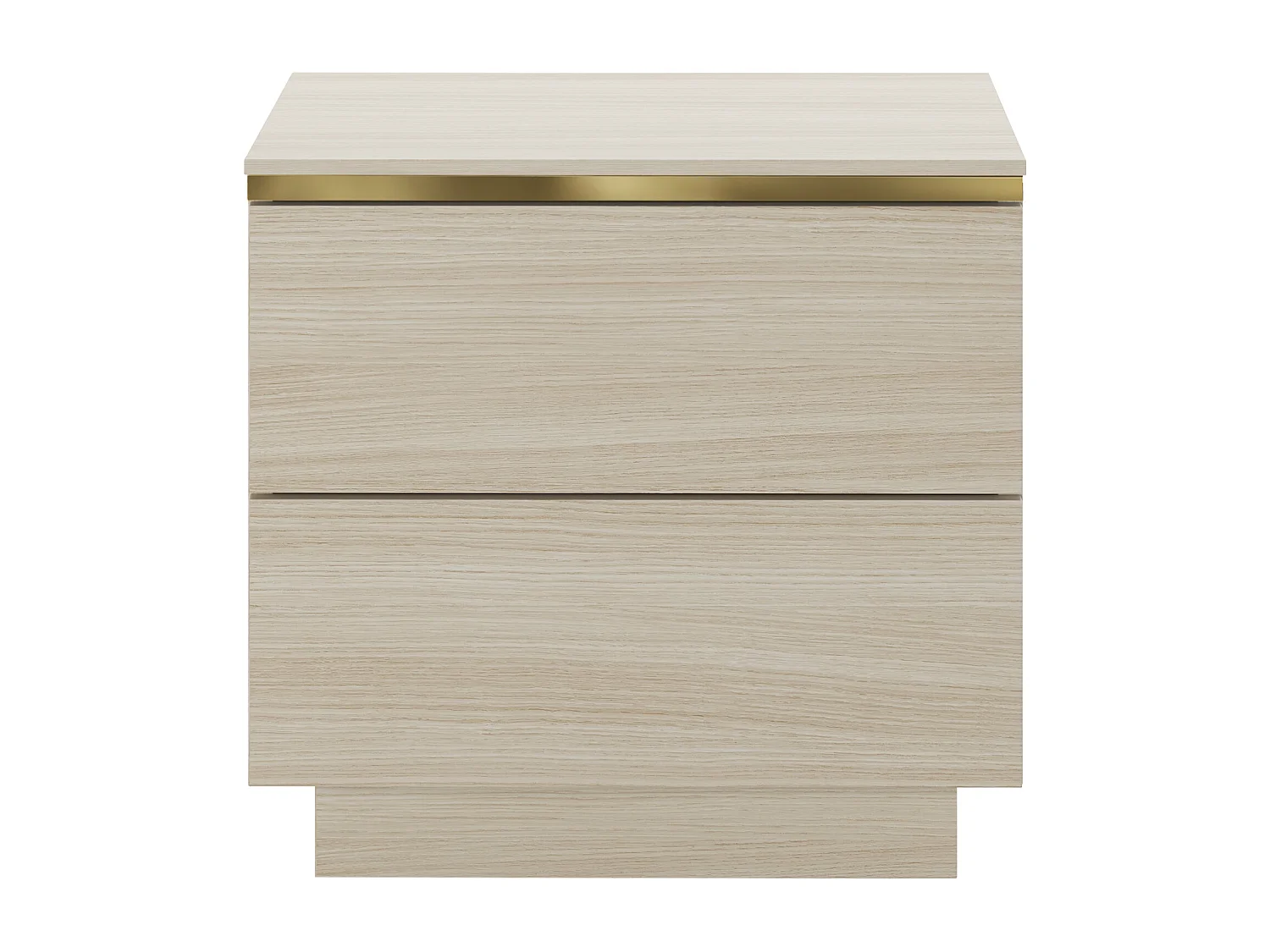 Table de chevet avec 2 tiroirs - Coloris : Naturel et doré - VUKIA