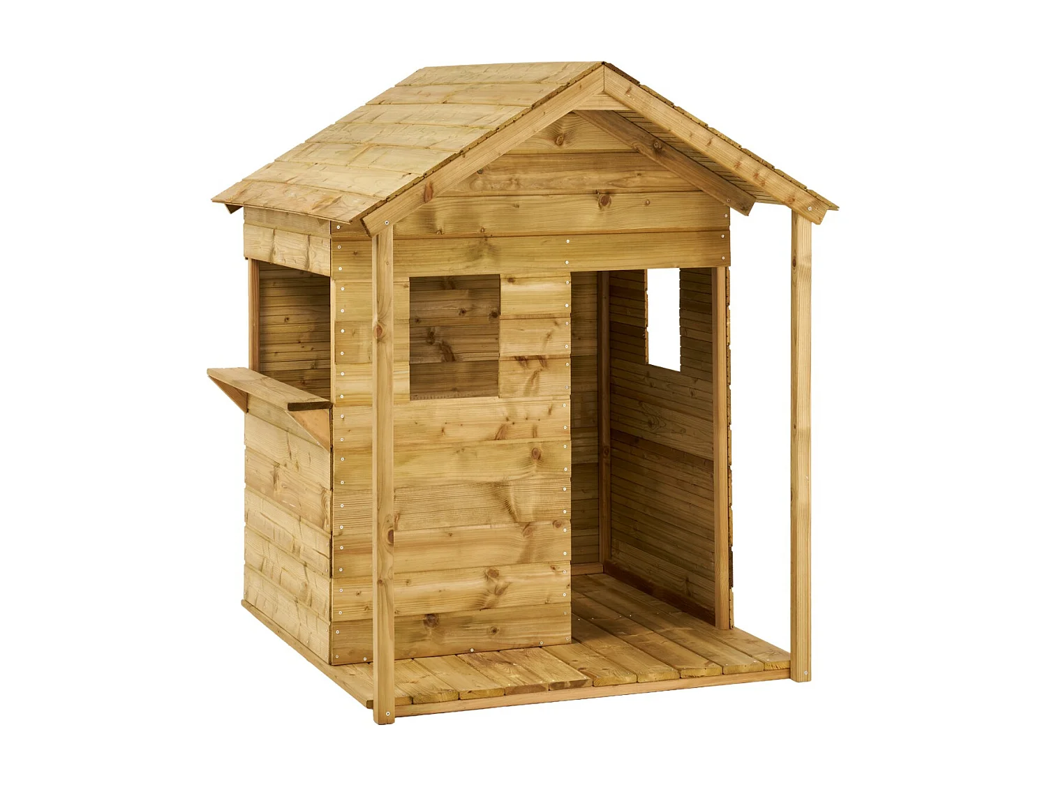 Kangui - Maisonnette bois enfant extérieur COSI - Toit étanche - Comptoir - Mini Terrasse Préau