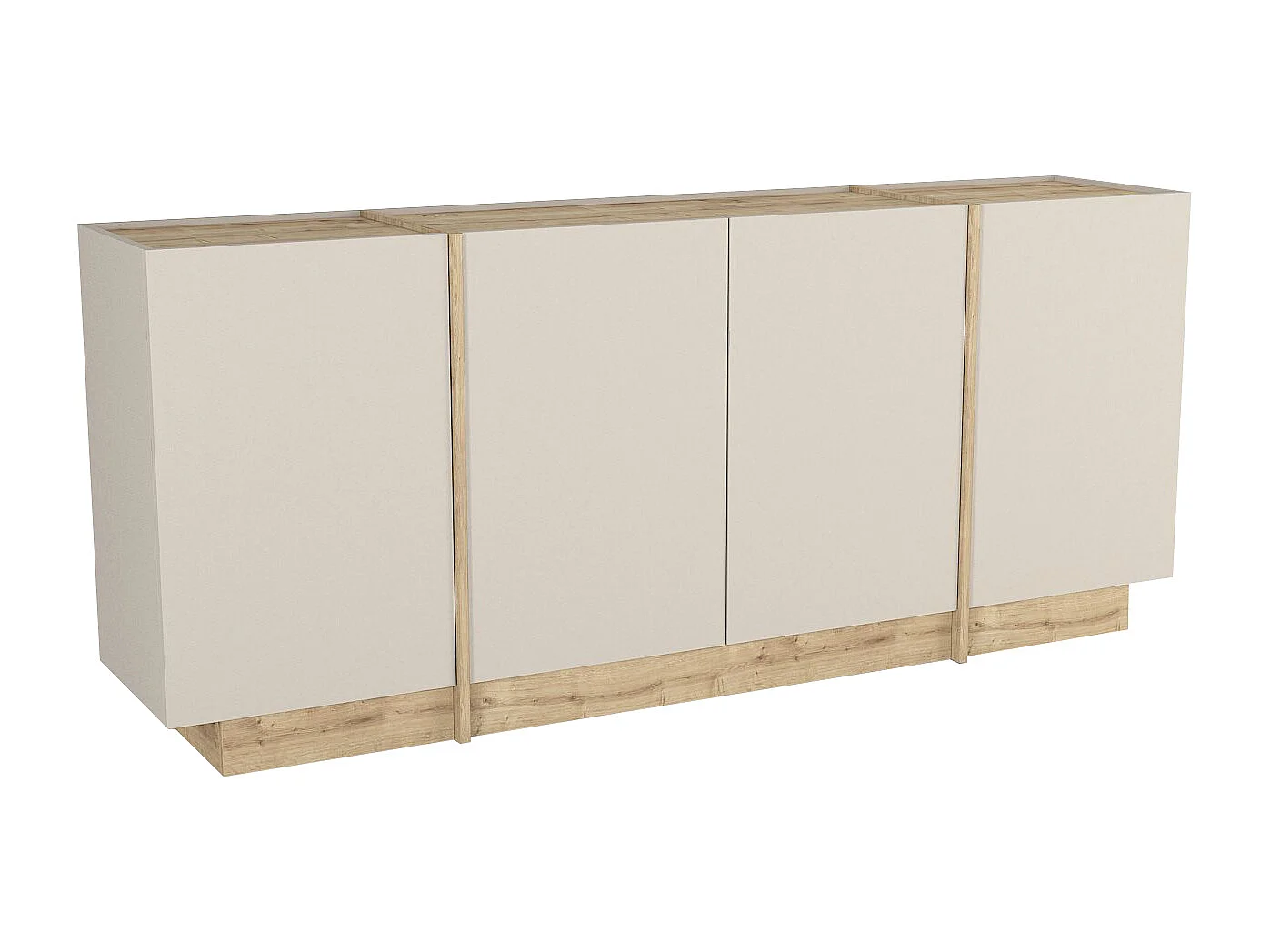 Buffet avec 4 portes - Beige et naturel clair - JEYANI