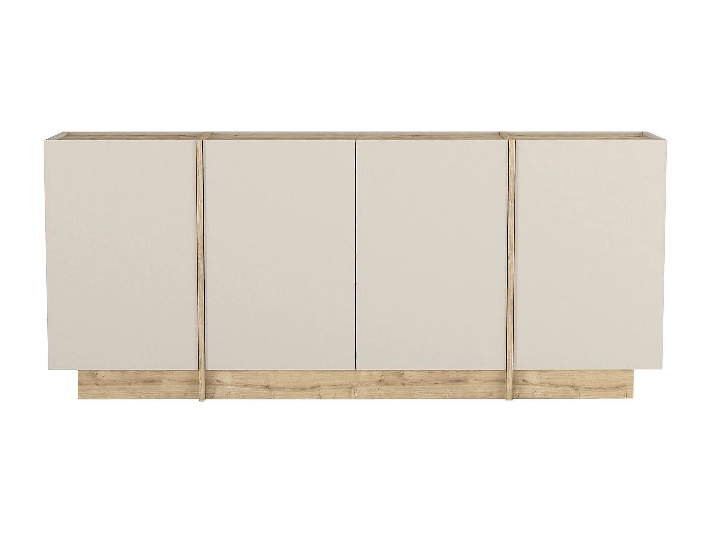 Buffet avec 4 portes - Beige et naturel clair - JEYANI