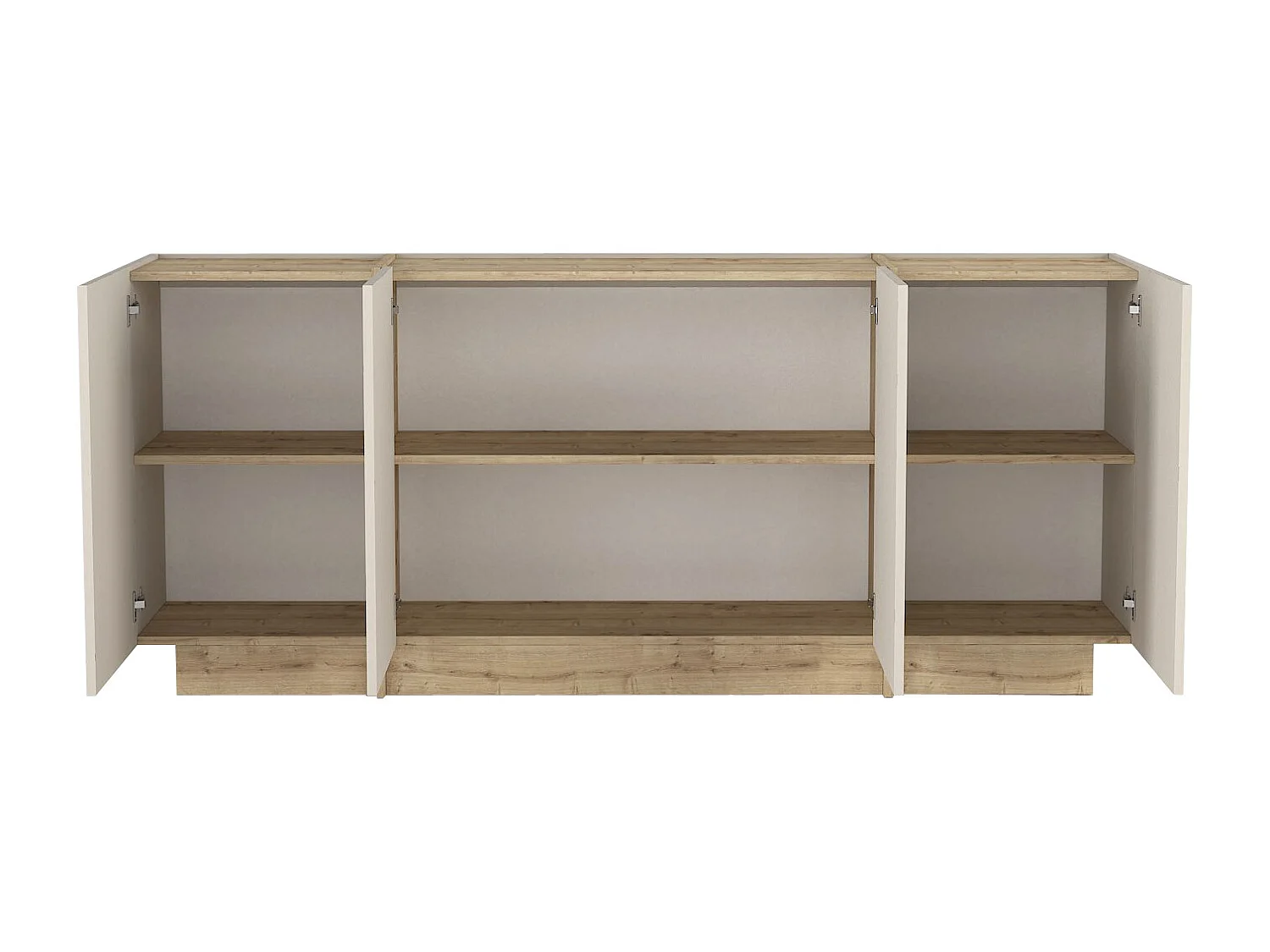 Buffet avec 4 portes - Beige et naturel clair - JEYANI