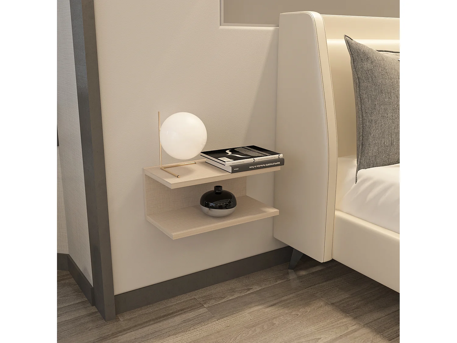 Decorotika Ramira Floating Nightstand - 45 cm W x 19.6 cm H x 23.8 cm D