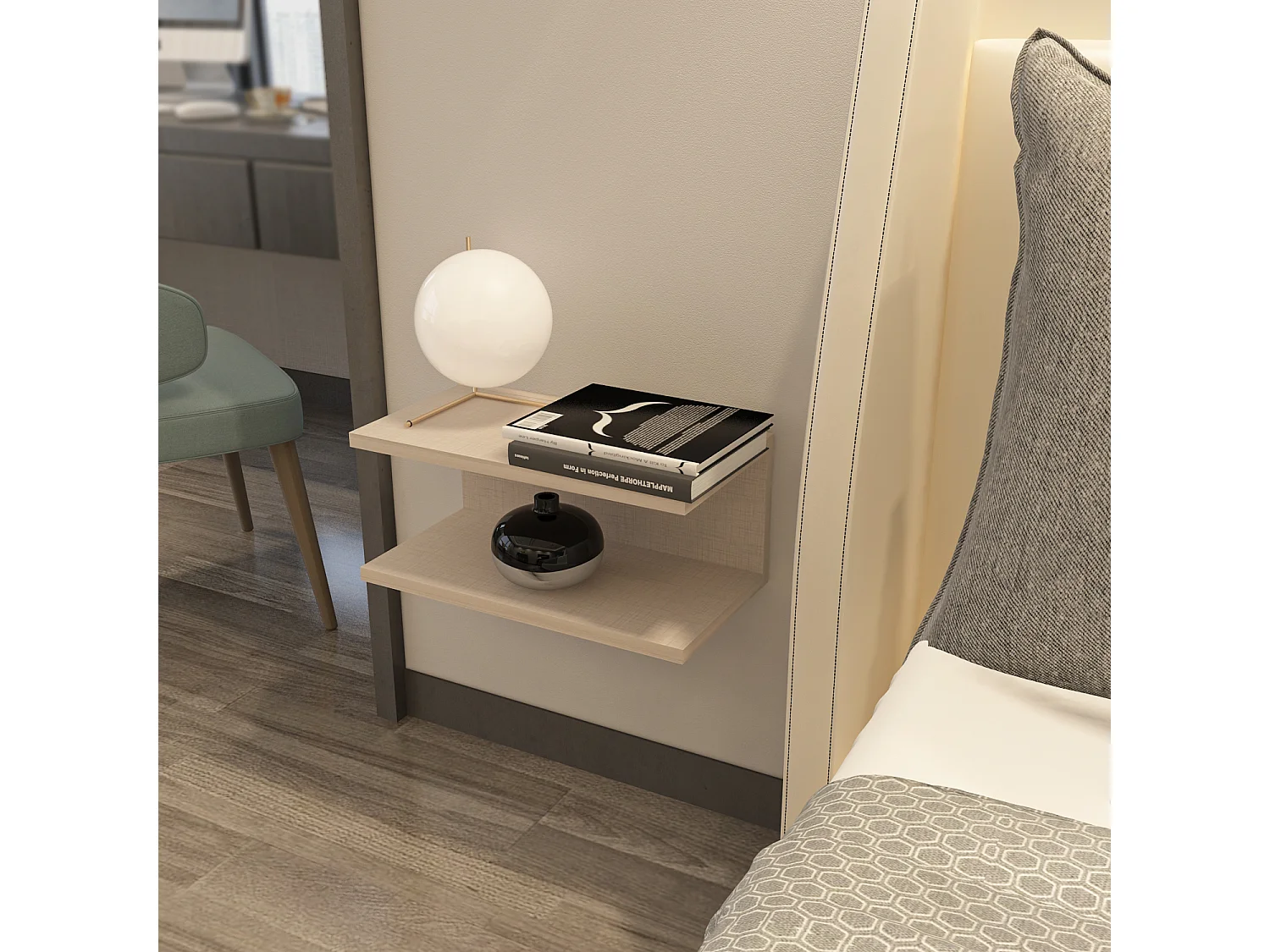 Decorotika Ramira Floating Nightstand - 45 cm W x 19.6 cm H x 23.8 cm D