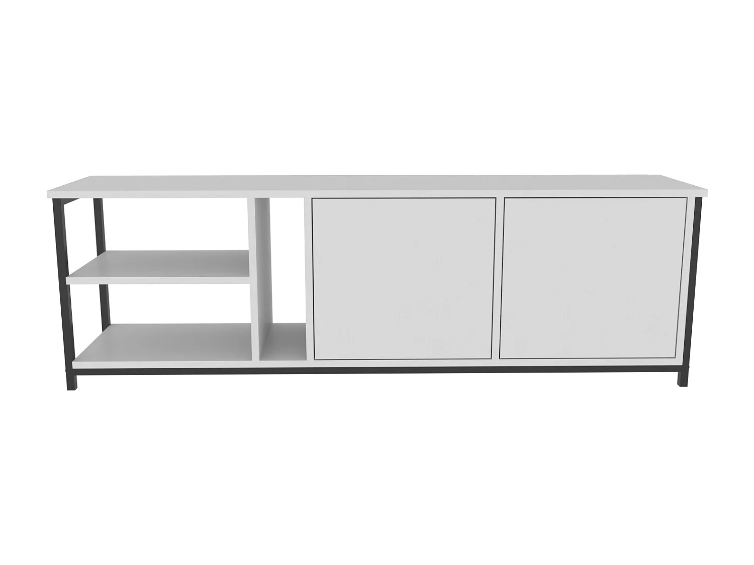 Decorotika Primrose TV Unit for TV's up to 72 inches with Cabinets and Open Shelves