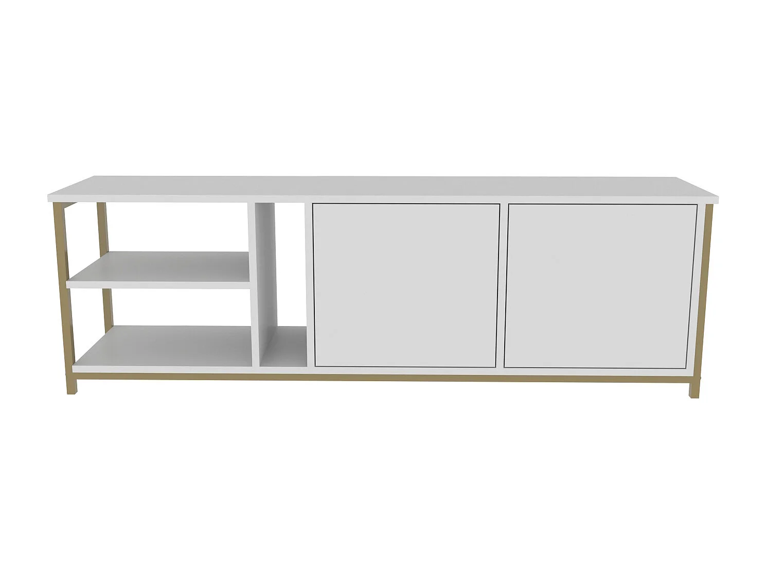 Decorotika Primrose TV Unit for TV's up to 72 inches with Cabinets and Open Shelves