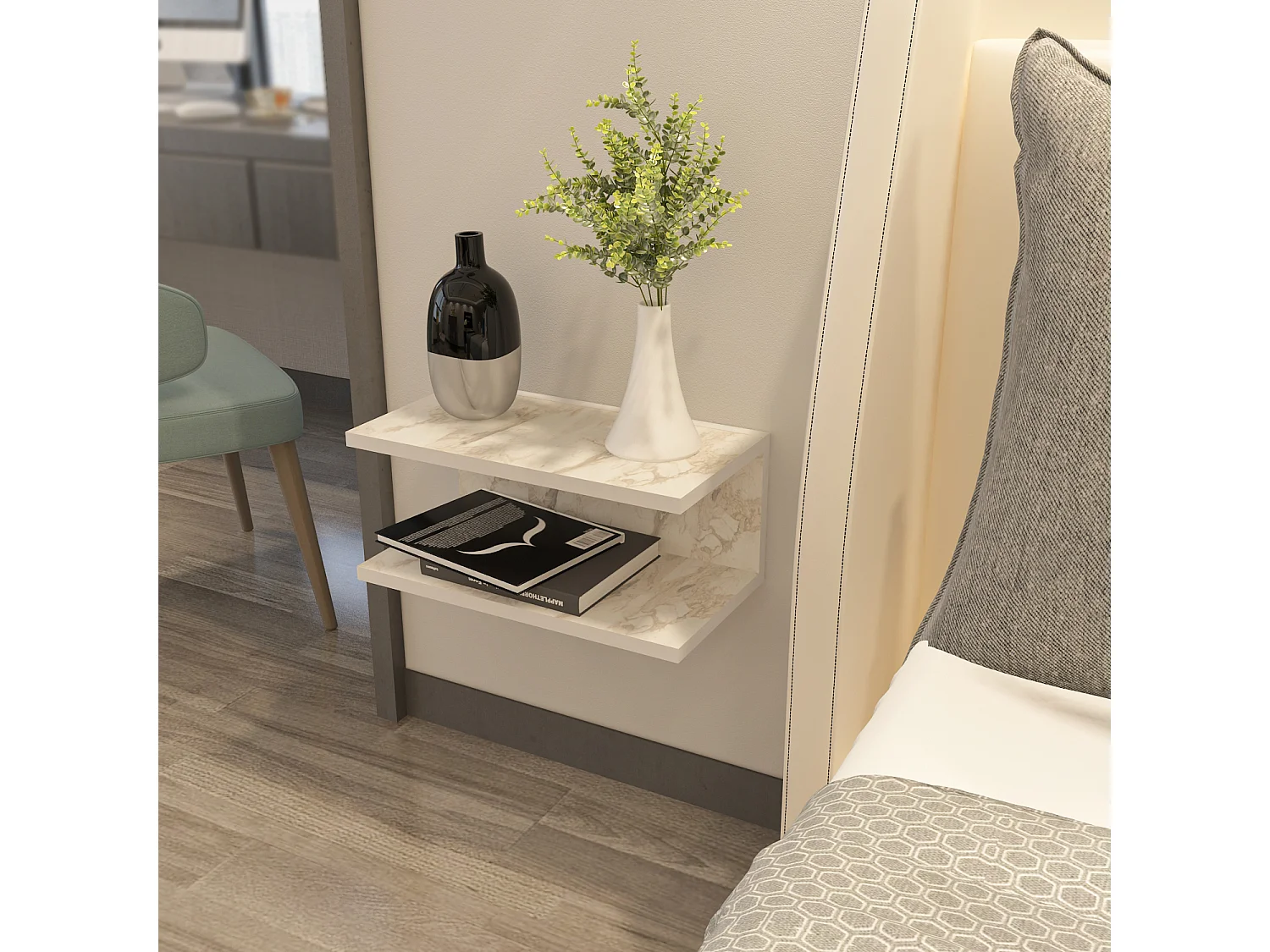 Decorotika Ramira Floating Nightstand - 45 cm W x 19.6 cm H x 23.8 cm D