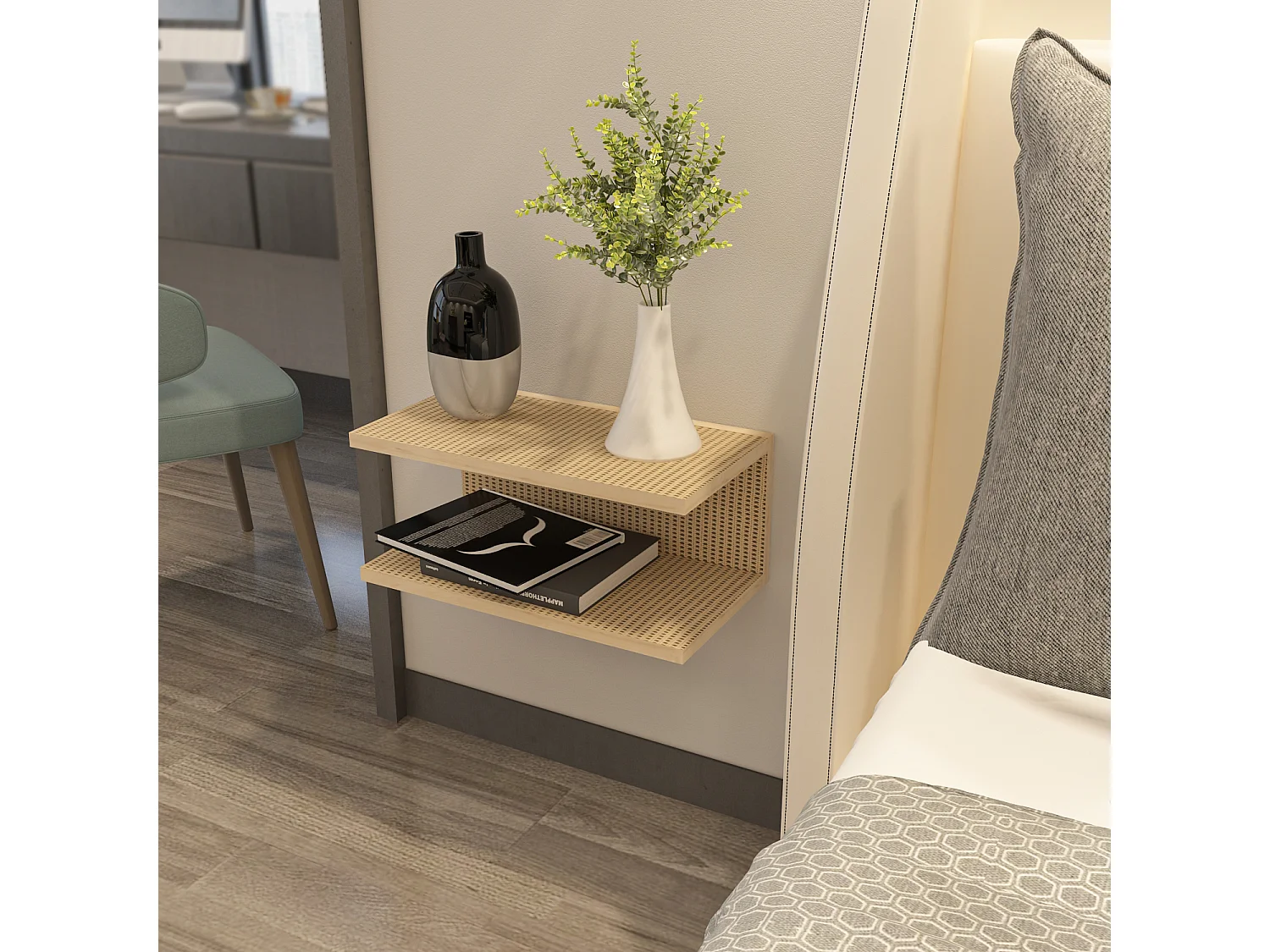 Decorotika Ramira Floating Nightstand - 45 cm W x 19.6 cm H x 23.8 cm D