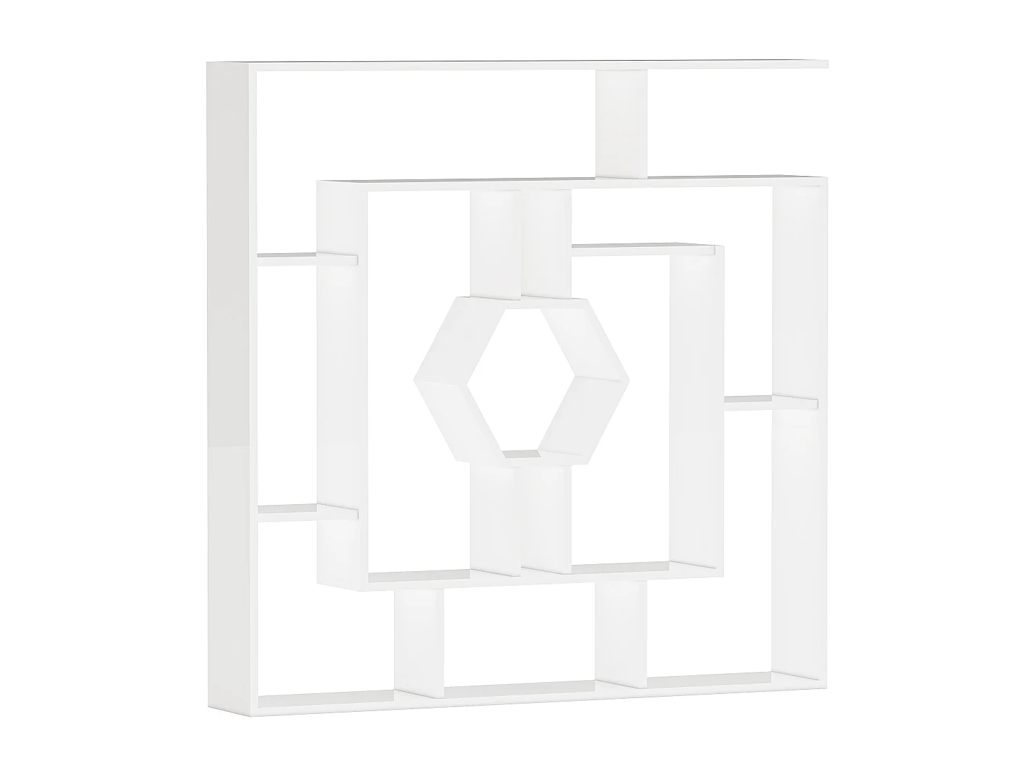 Decorotika Labrina Geometric Design Bookcase - 134 cm H x 134 cm W x 23 cm D