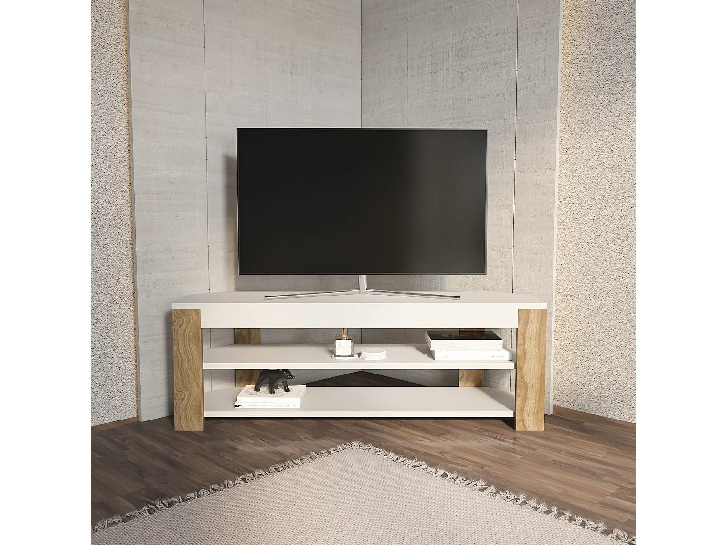 Decorotika Rita Corner TV Unit for TVs up to 43 Inches